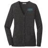 (KM) Ladies Marled Cardigan Sweater Thumbnail