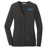 (KM) Ladies Marled Cardigan Sweater Thumbnail